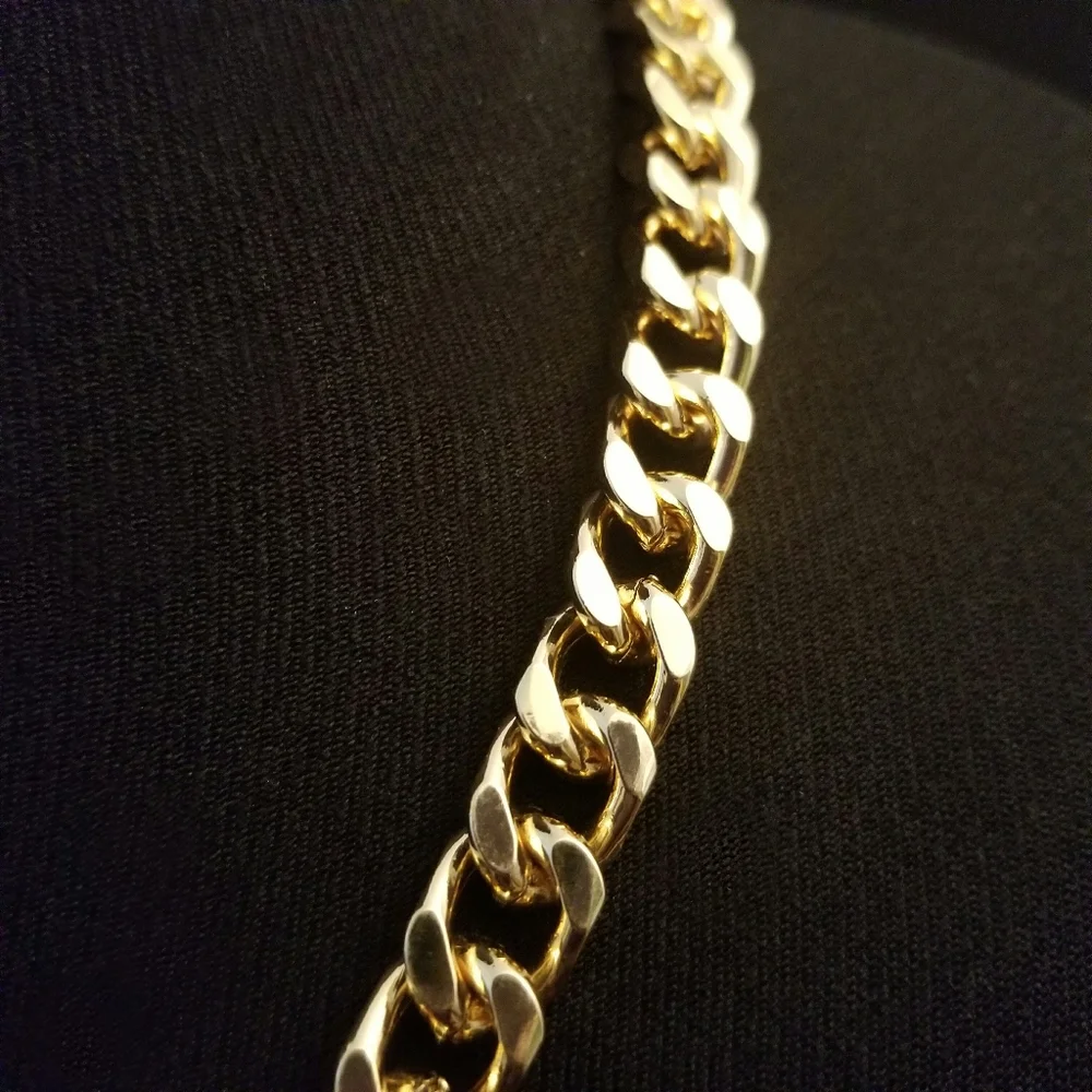 Simple Cuban Chain Short Necklace Set - Picture 6 of 8